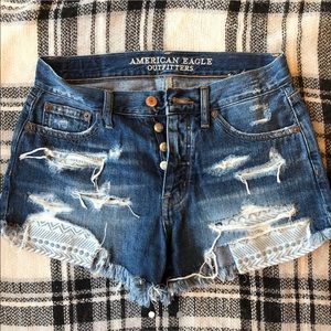 American Eagle High waisted distressed shorts